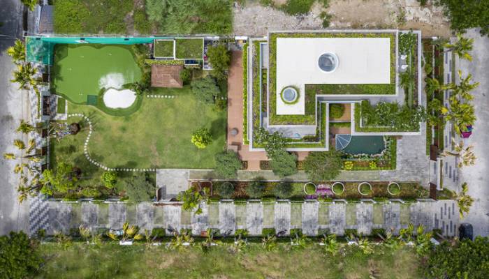 طراحی فضای سبز حیاط خانه ویلایی