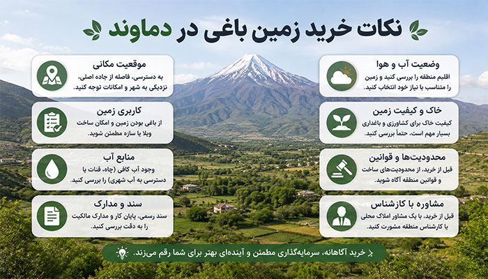 نکات خرید زمین باغی در دماوند